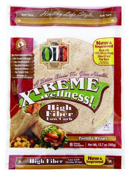 Ole Xtreme Wellness high fiber low carb tortillas are just 1 WW FreeStyle SmartPoint each!