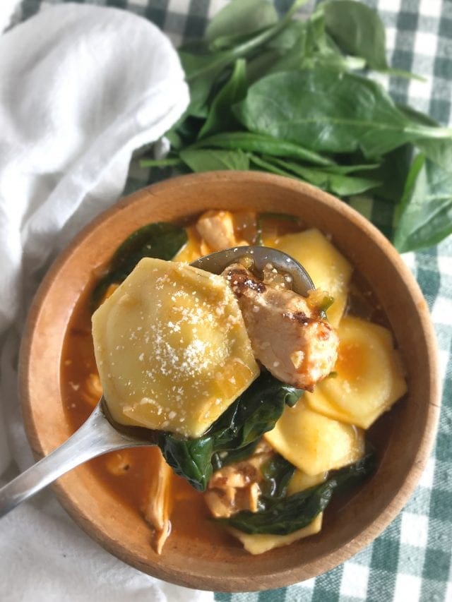 This WW friendly Ravioli Florentine Soup is flavorful and satisfying. It's filled with lots of ravioli, and just 4 WW FreeStyle SmartPoints per serving! 