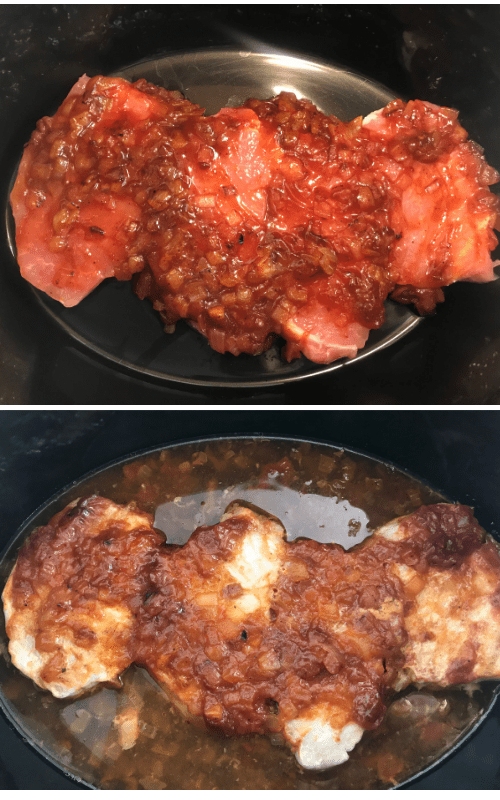 Simple and delicious slow cooker sweet glazed pork chops. Easy slow cooker pork chop recipe. Easy dinner idea - great with steamed broccoli.