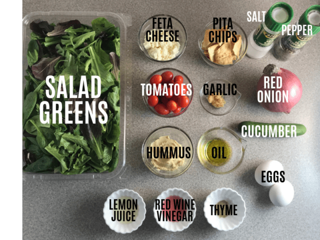 Ingredients used in the Meal Planning Mommies Middle Eastern Pita Salad - SO GOOD! Just 4 WW FreeStyle SP per 2 cup serving!
