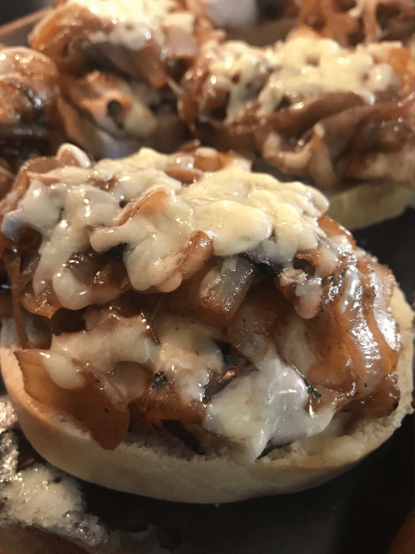 Open Faced French Onion Chicken Sandwiches - Deliciously flavorful!