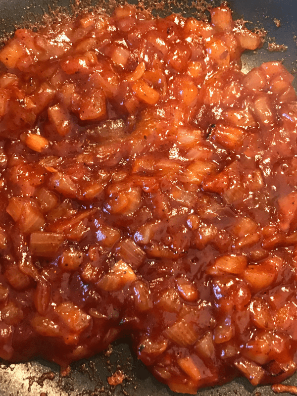 Easy sweet sauce that is perfect for pork chops. A slow cooker meal.